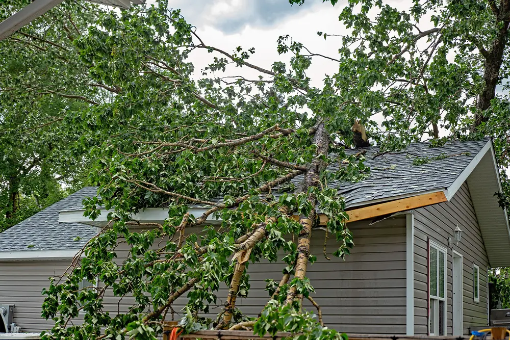 Storm damage repairs on a residential roof in Orlando, FL by Global Arch Construction